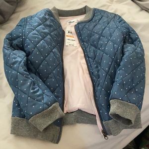 Girls soft denim bomber jacket-size 6x. Brand new!